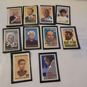 US Stamp Collection * 10 Black Heritage Stamps * 80s and 90s * Vintage * #2